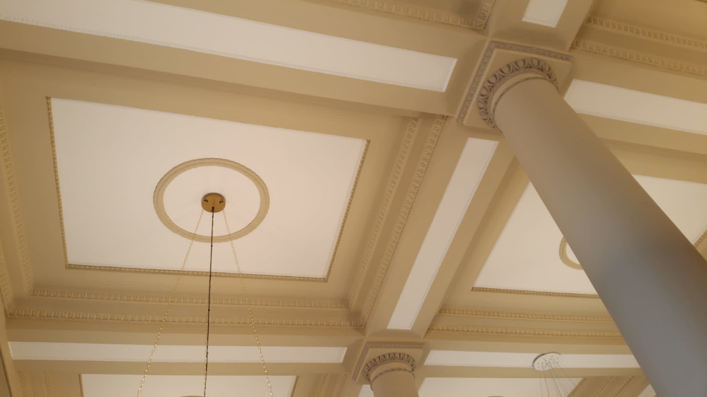 egg dart ceiling restoration 1